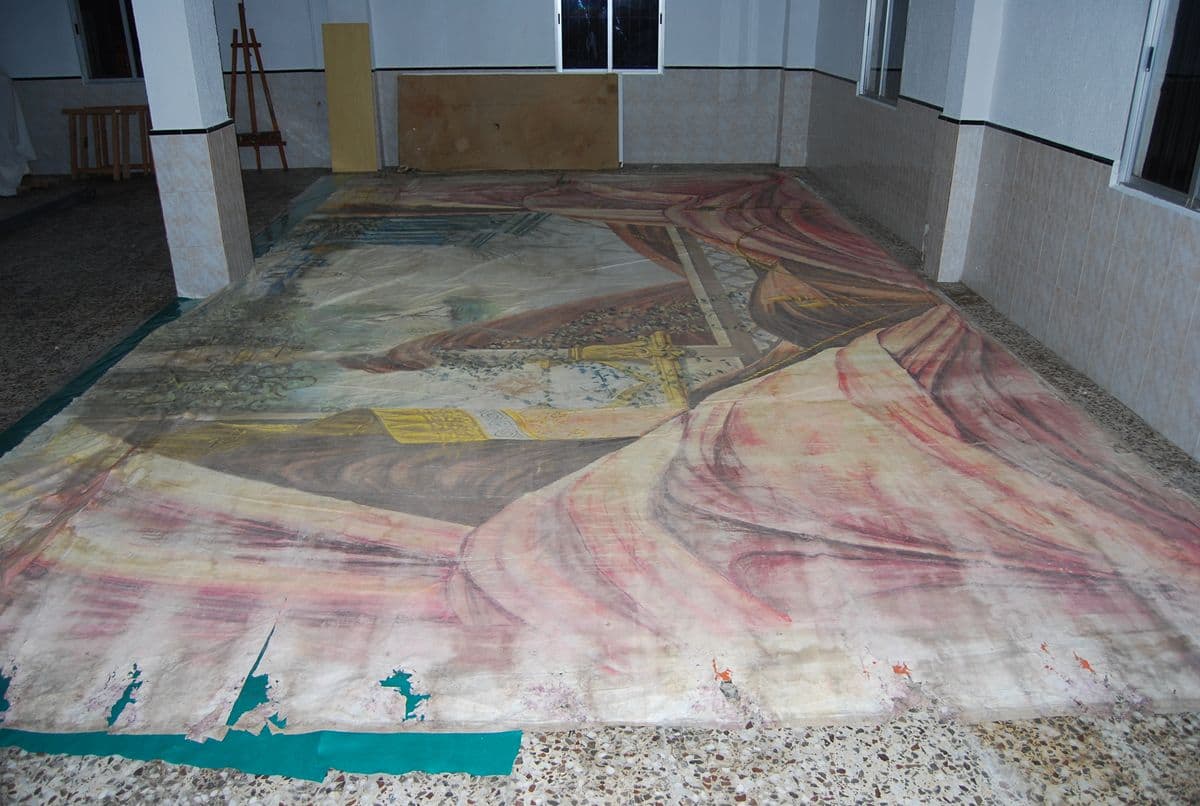 01 telon de boca teatro circo el algar restauracion gran formato pintura general inicial