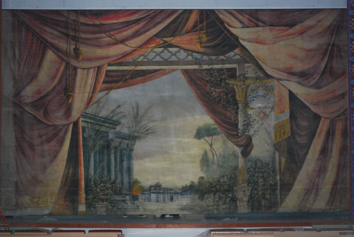 03 telon de boca teatro circo el algar restauracion gran formato pintura general final instalado