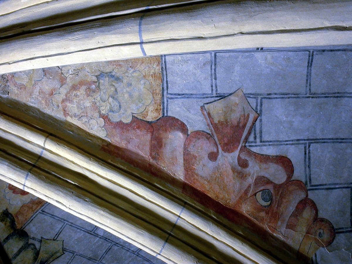 06 catedral murcia arte medieval capilla san antonio restauracion pintura mural dragones reintegracion cromatica plemento detalle 2005 06 catedral murcia arte medieval capilla san antonio restauracion pintura mural dragones reintegracion cromatica plemento detalle 2005